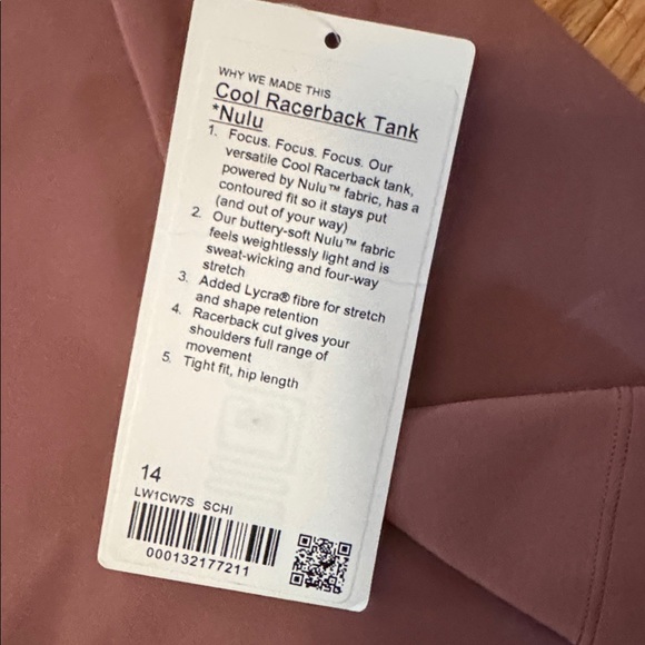 Lululemon Cool Racerback Tank *Nulu NWT Size 14 - Picture 3 of 4